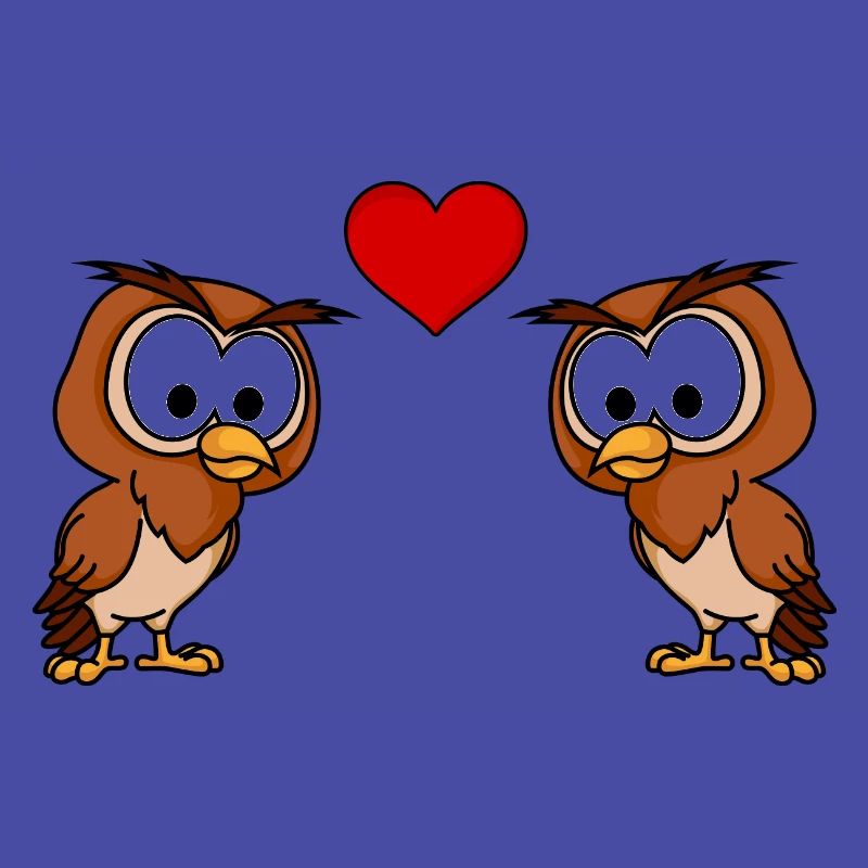 Eule Comic Paar liebe