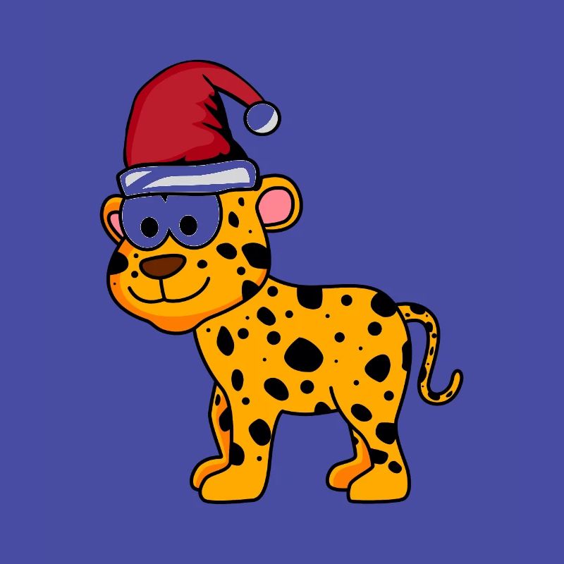 Leopard Comic Weihnachten