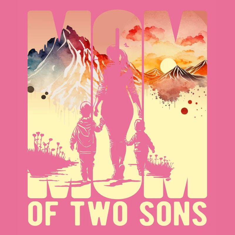 Mutter mit zwei Söhnen Muttertag Berge Mama Kind