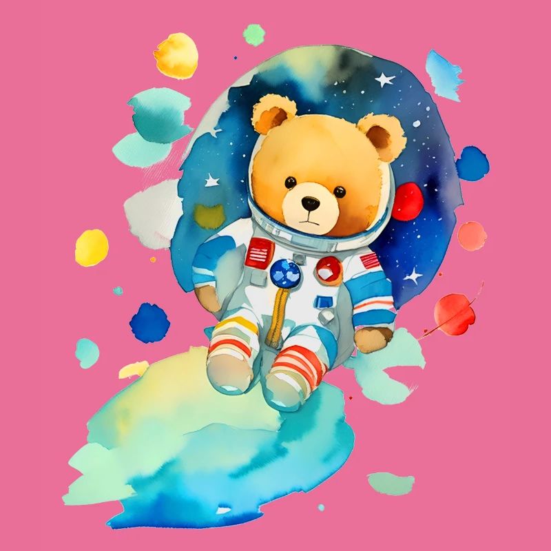 Teddy bear in space