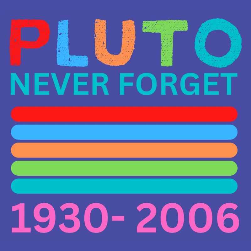 Pluto Never Forget Retro Space Science Pluto Desig