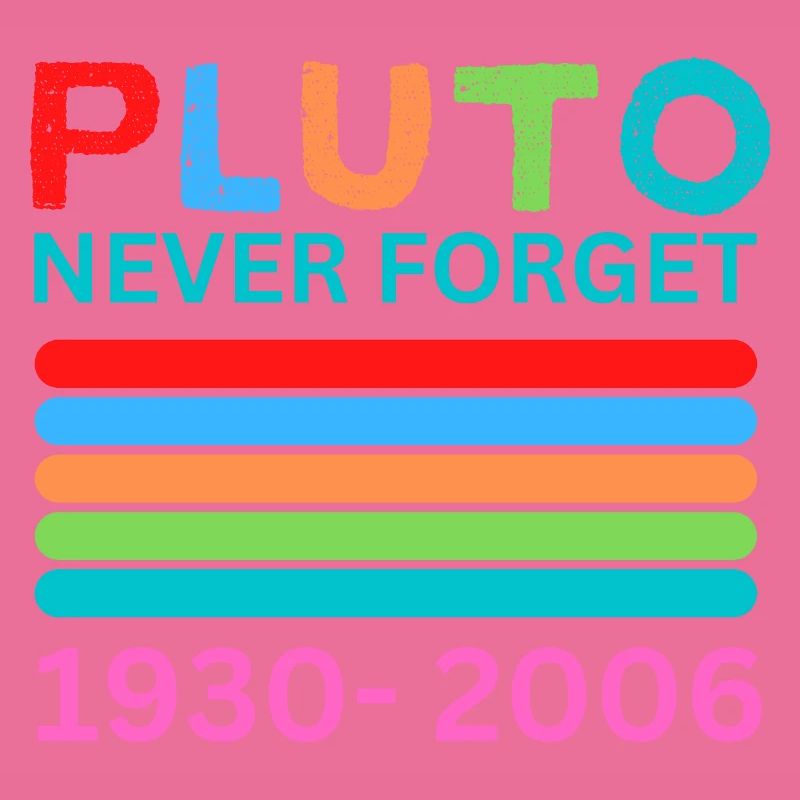 Pluto Never Forget Retro Space Science Pluto Desig