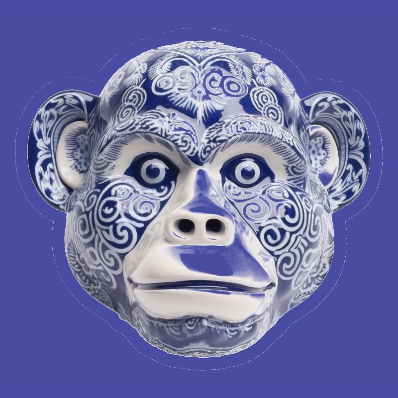 Ceramic monkey face