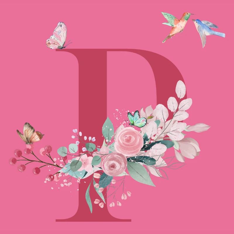 Buchstabe p floral - Geschenkidee