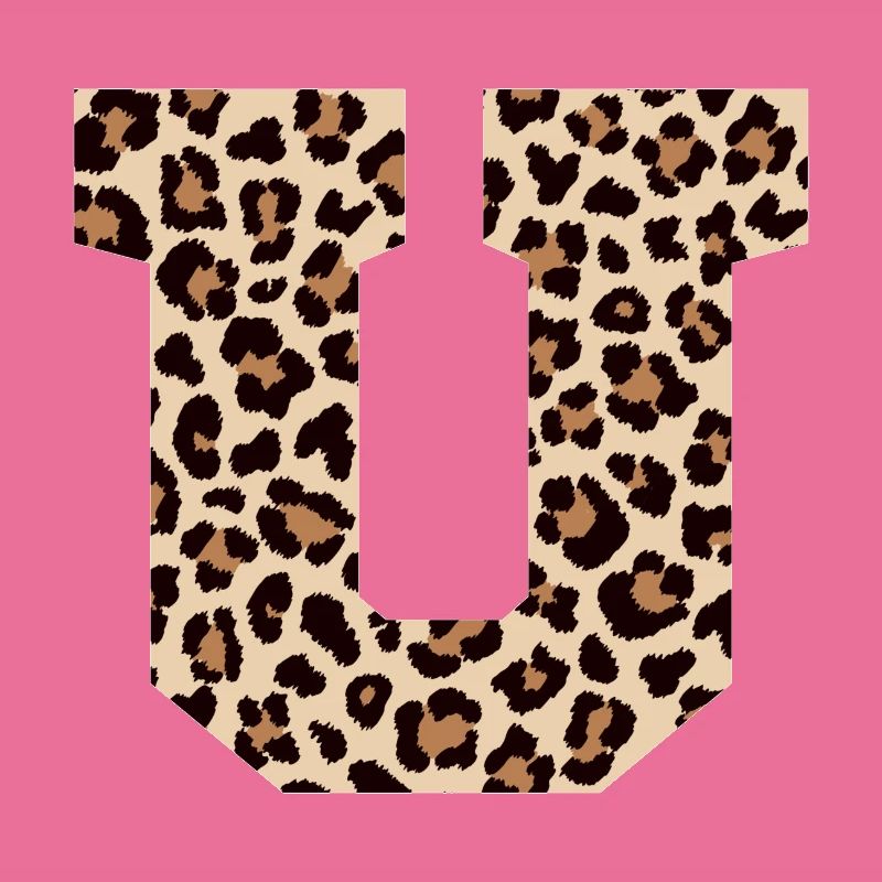 letter U leopard pattern - birthday gift idea