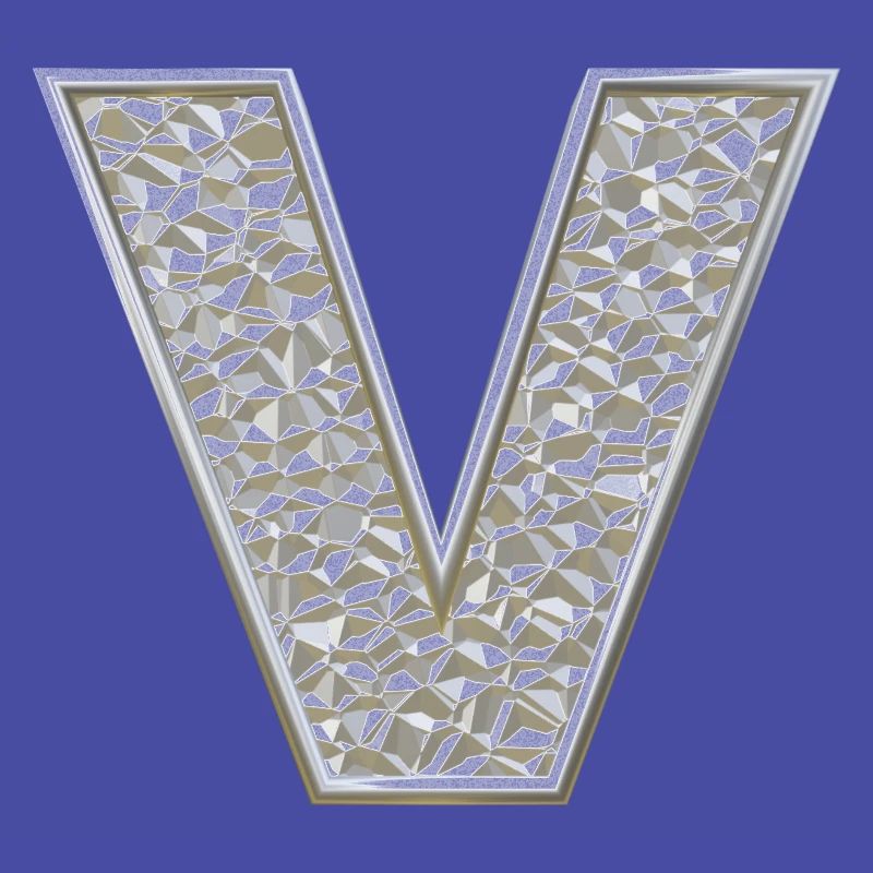 V, letter, initial, monogram,