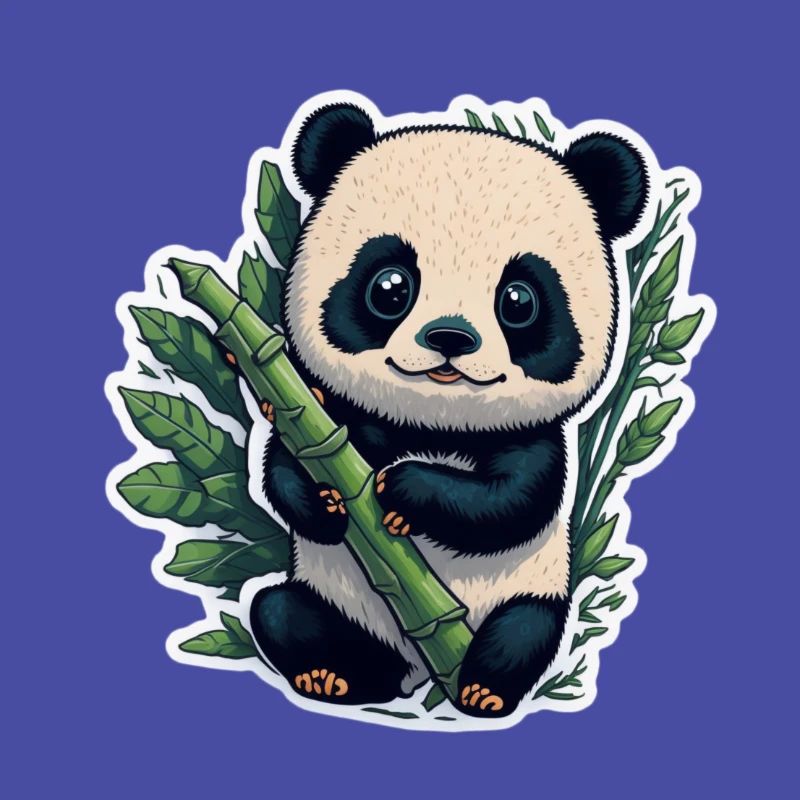 Cute Panda with Bamboo