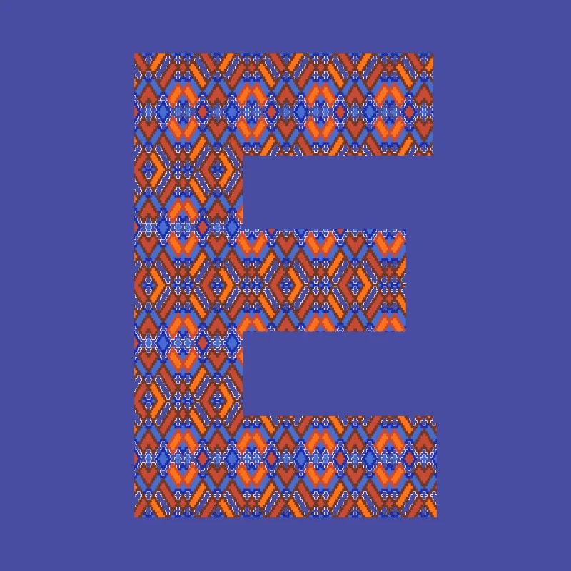 Monogram Letter E- geometric pattern