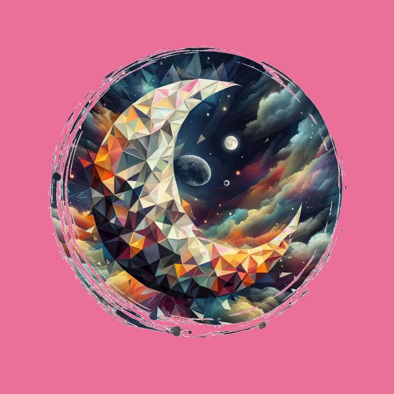 Moon Vector Triangles Space Nebula