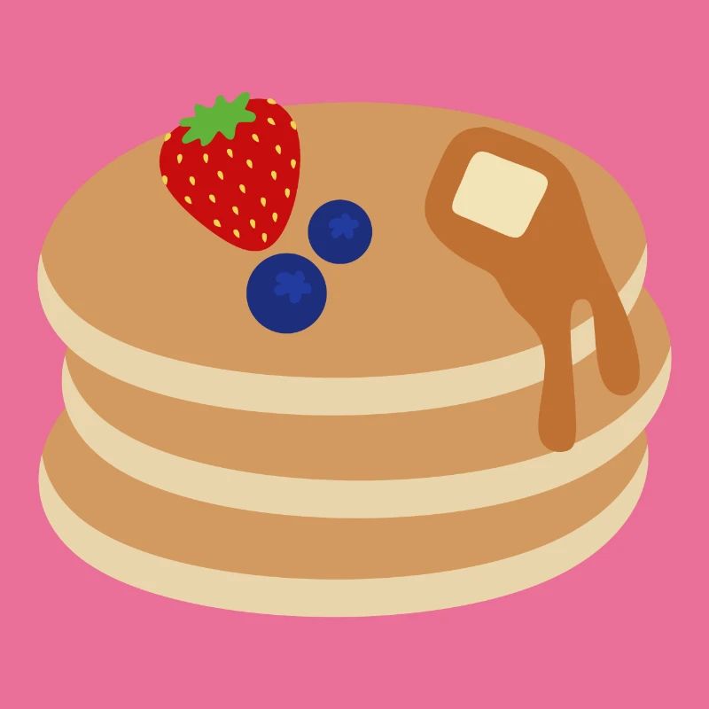 Pancake Stack with Berries, Butter and Maple Syrup