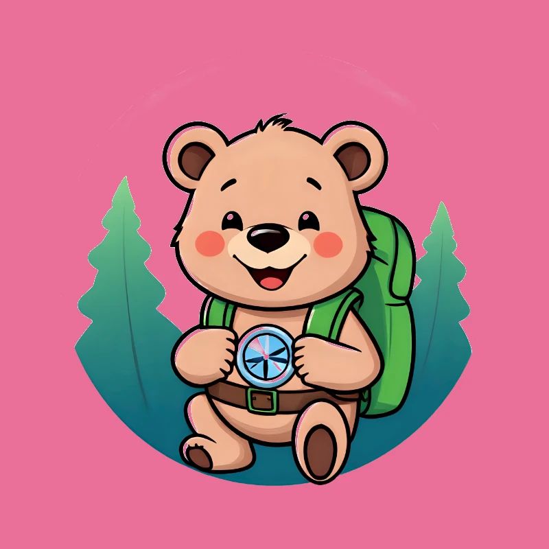 Cozy Bear Exploring Forest Path