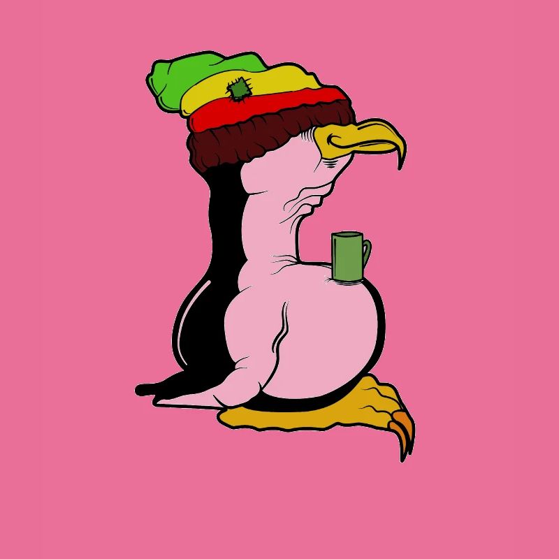 Tux Linux Pinguin Kaffeepause Computerfreak Rasta