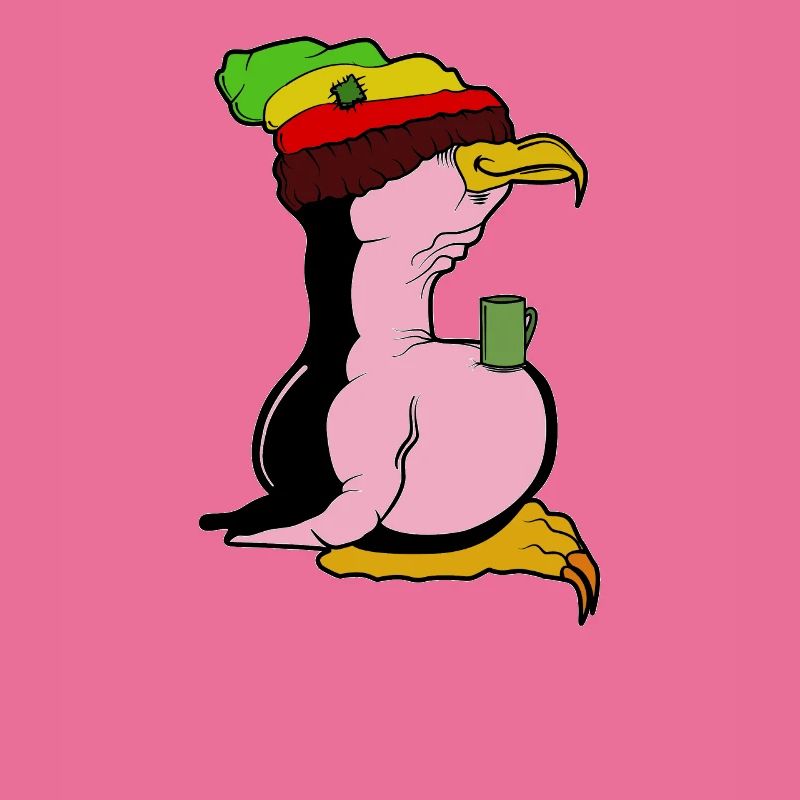Linux Pinguin Kaffeepause Rasta Informatik PC Nerd