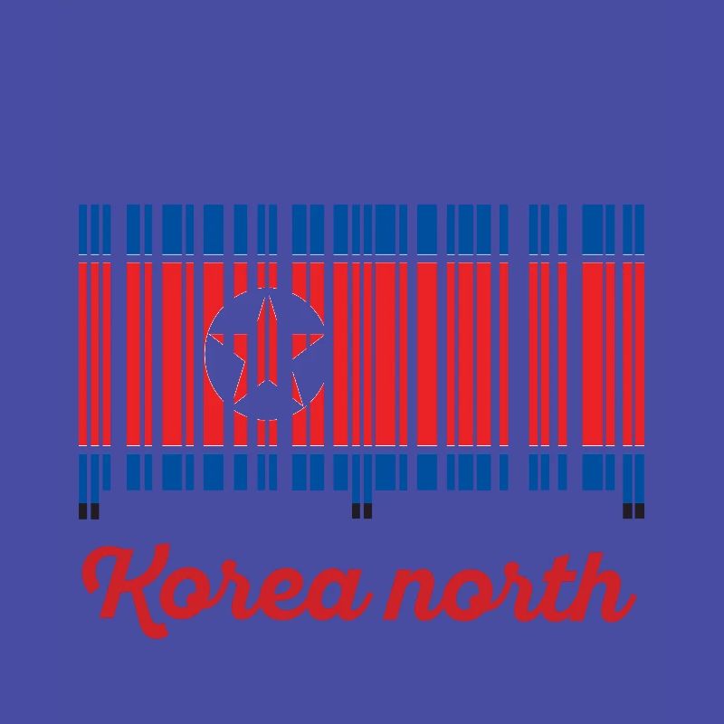 drapeau de code à barres corée nord