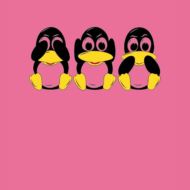 3 Linux penguins hear see speak computer scientists