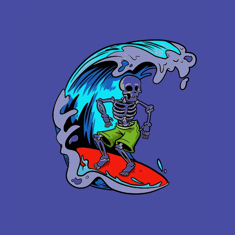 Seleton Surfer Surf