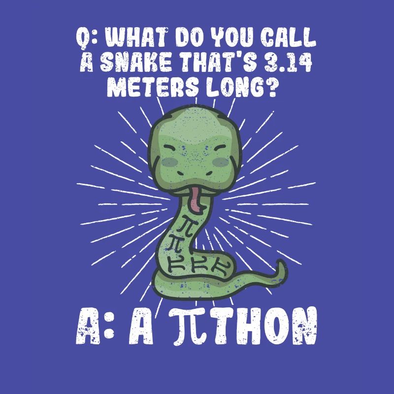 Python Snake Pithon Pi Tag Symbol Drôle de math