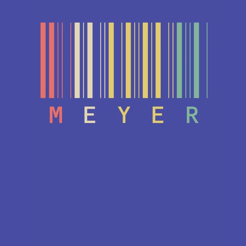 Meyer Family Name Bar Code Barcode Gift