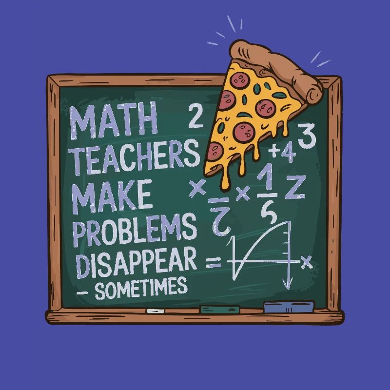 Funny Math Teacher Design Pizza & Problem Solving