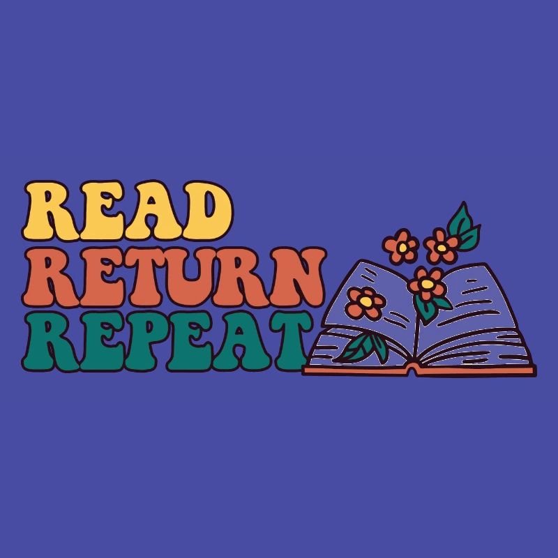 Librarian Read Return Repeat Library Worker Book
