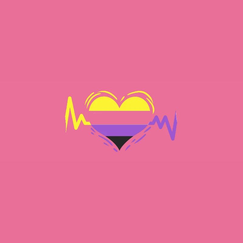 Nonbinary Pride Heartbeat Nonbinary Pride