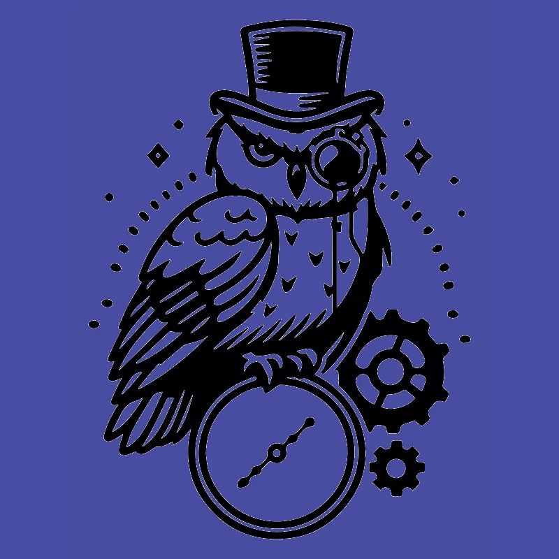 Steampunk Eule und Uhr Design