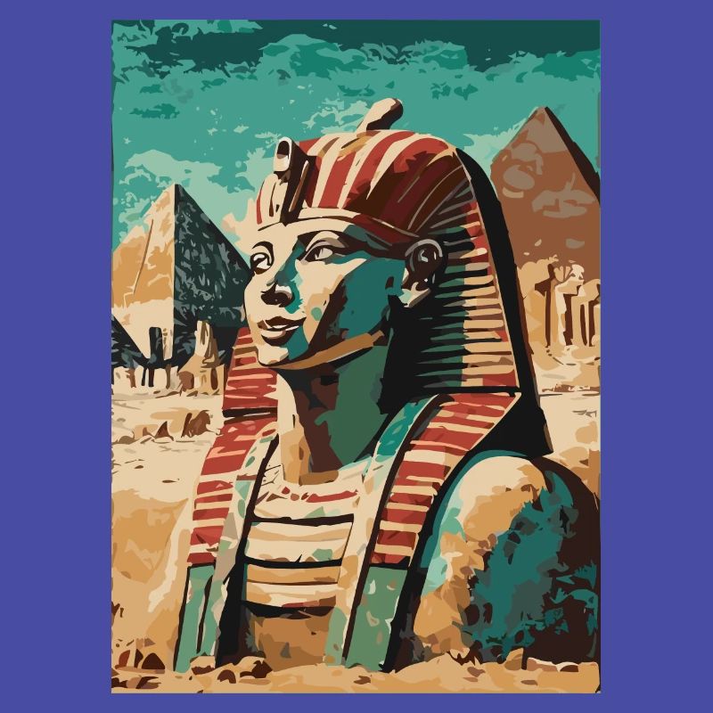 Pharaon devant les pyramides
