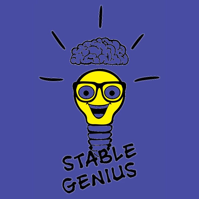 Nerd lightbulb and brain - Stable Genius