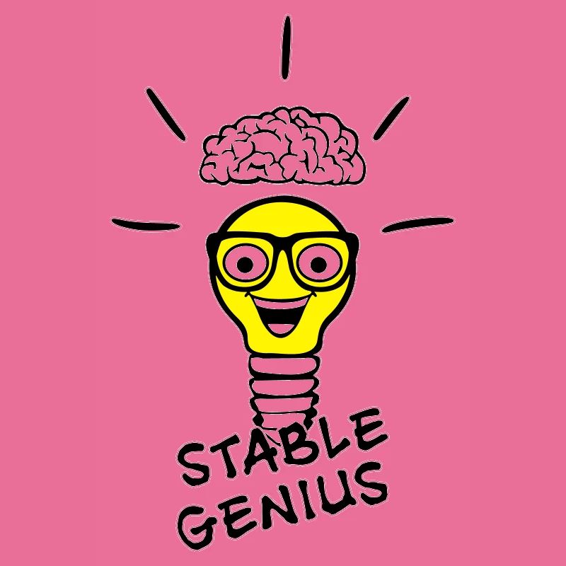 Nerd lightbulb and brain - Stable Genius