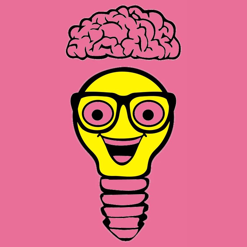 Nerd lightbulb and brain