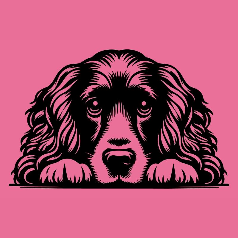 Cocker Spaniel Head with Paws
