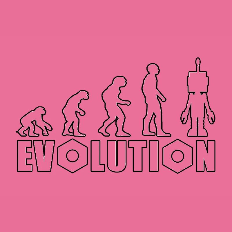 Evolution mit Roboterfigur Design