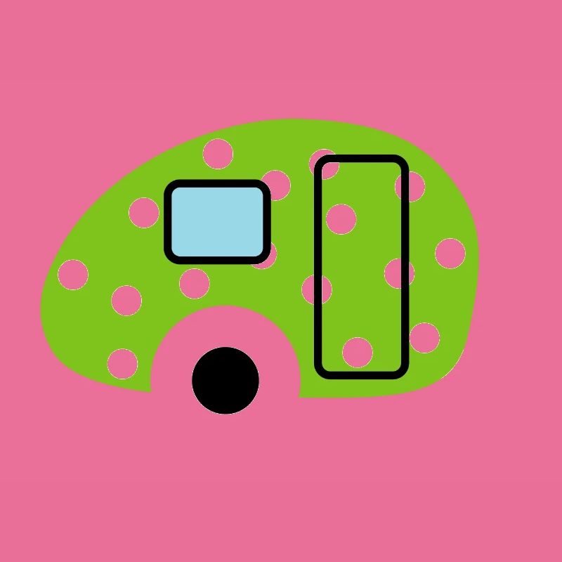 Caravan Caravan Green Dots Camping Easter Egg