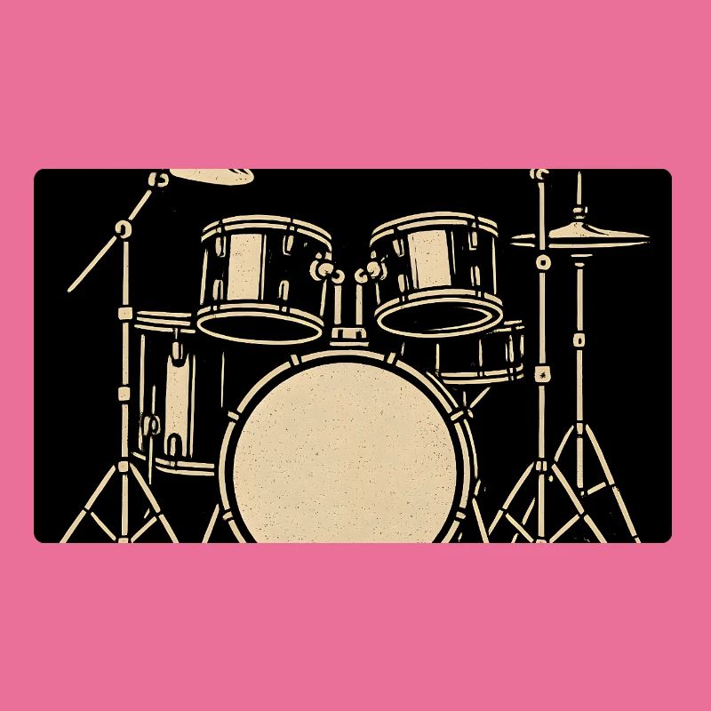Schwarzsilbernes Drumset Illustration