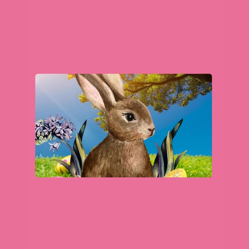 Spring Easter bunny with Easter eggs