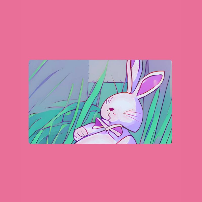 Pastel Easter Bunny in Spring Grass