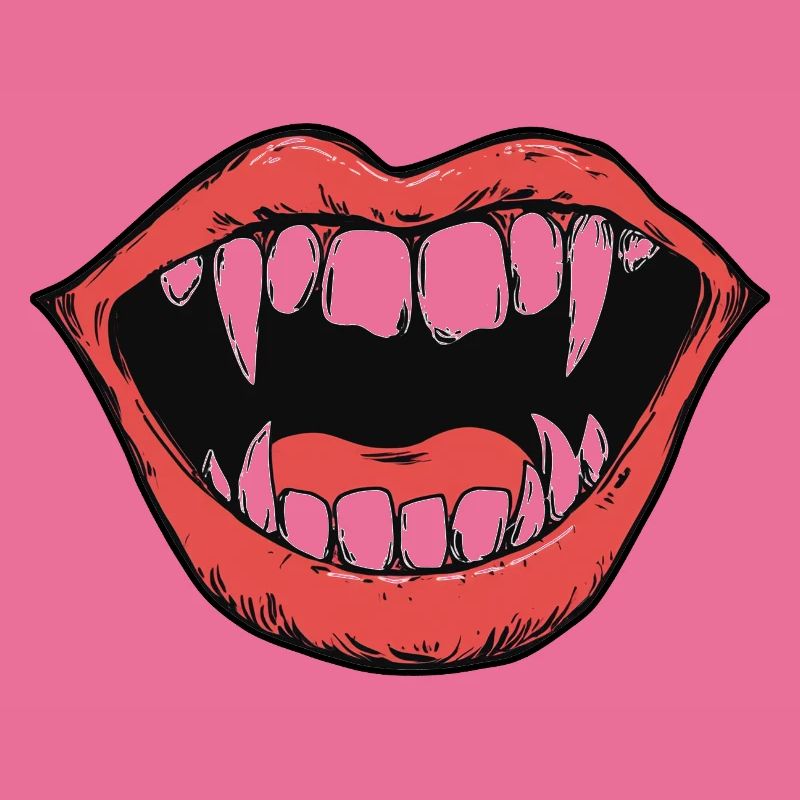 vampire mouth, sharp teeth, bite