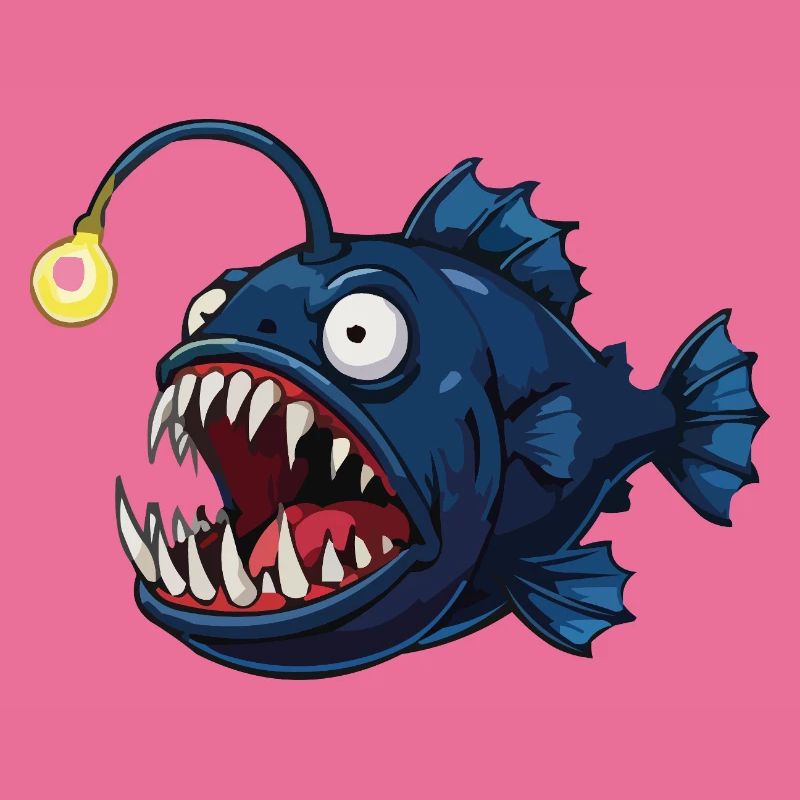 Deep-sea frogfish with light