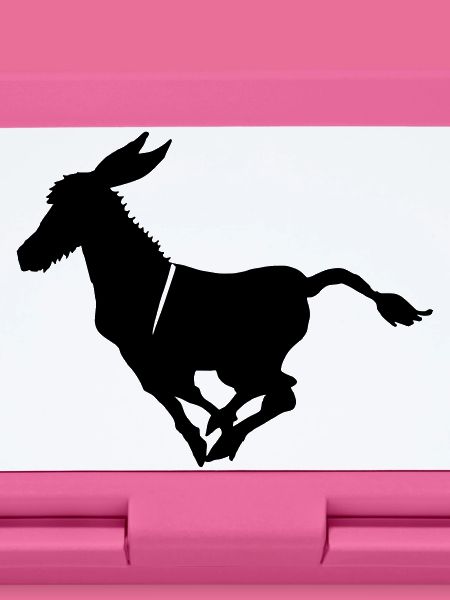 Süßer Esel im Galopp Grautier 