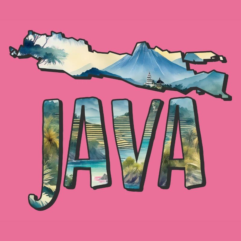 Carte aquarelle Java