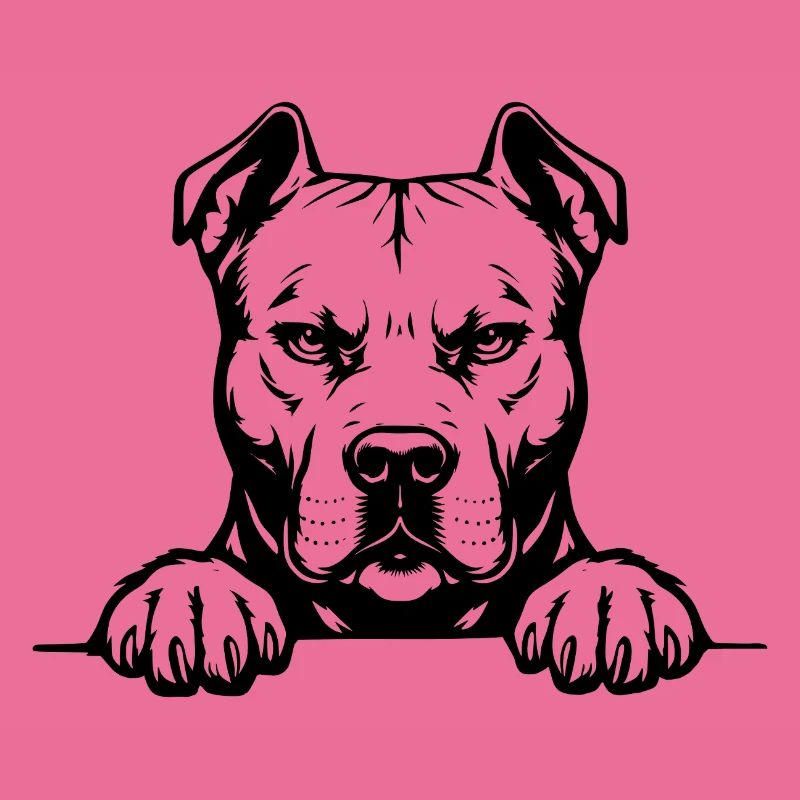 Pitbull Kopf mit Pfoten