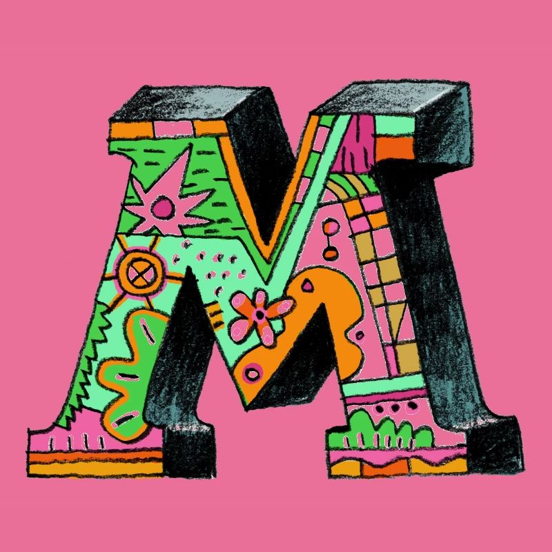 M Farbexplosion Doodle-Kunst