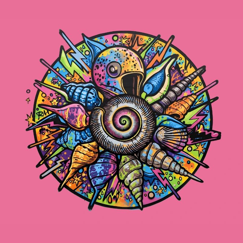 Psychedelic Shell Spiral Mandala
