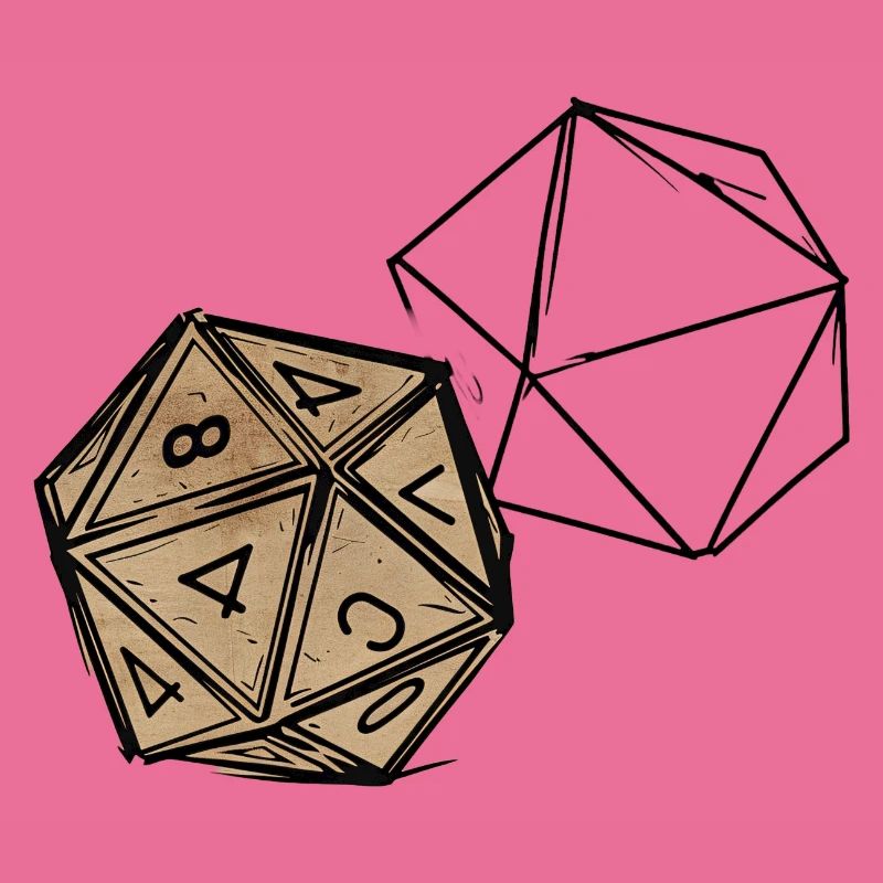 Painted RPG Cube – Artistic Dice Design