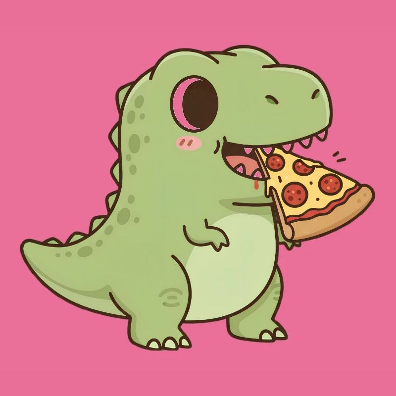 T-Rex eats pizza