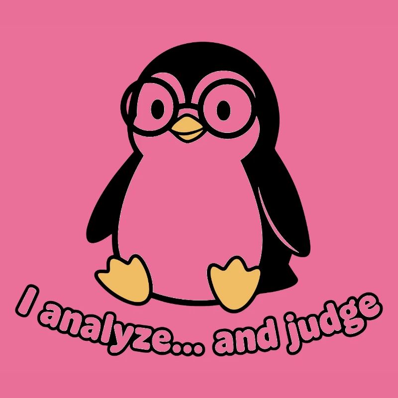 Penguin Thinker avec des lunettes