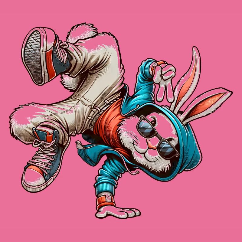 Pâques Pâques Lapin Danse Breakdance
