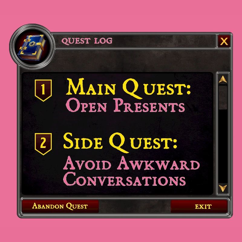 Main Quest Open Presents Side Quest Avoid