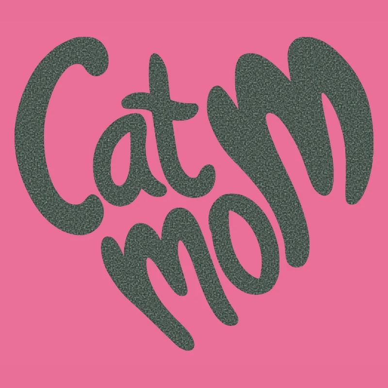 Lettrage en forme de cœur de maman chatte avec texture granuleuse