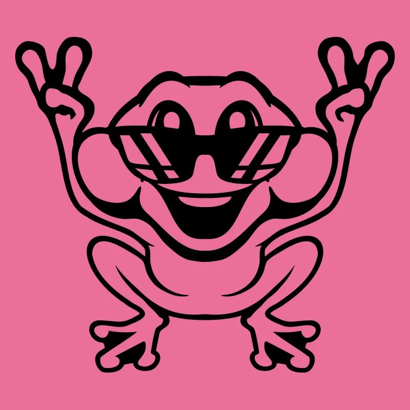 Frog Toad Cool Sunglasses Victory Peace Hands